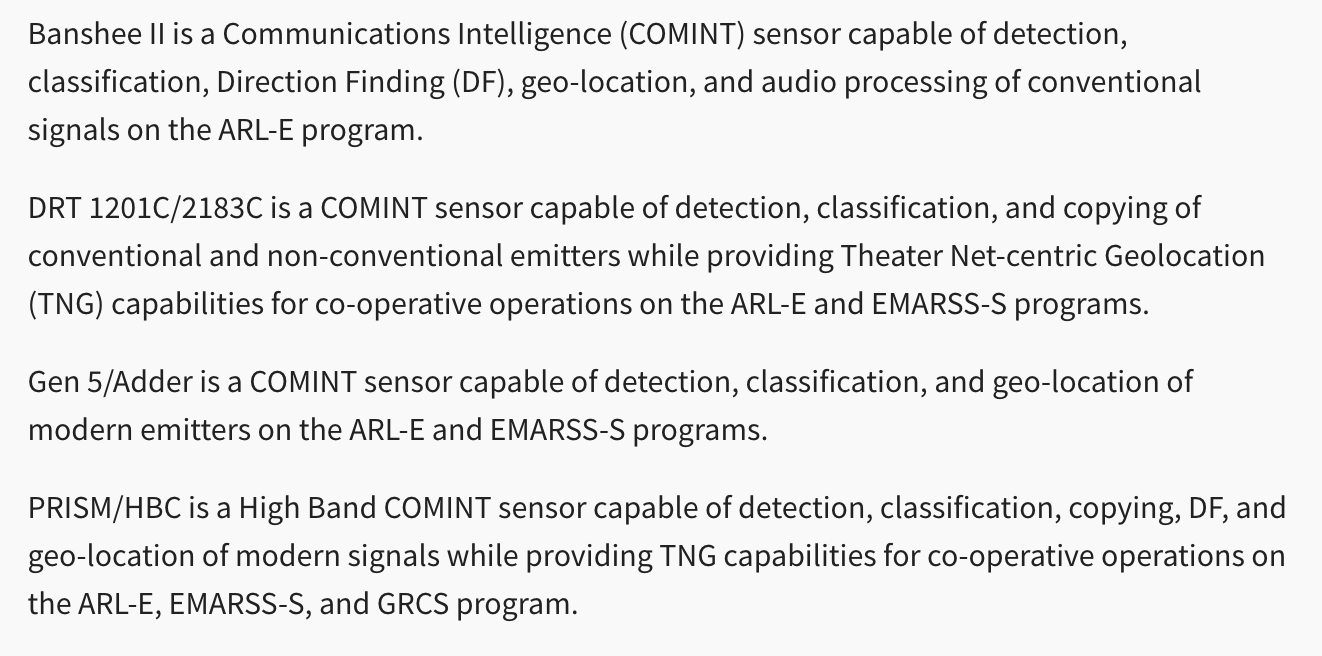ARL-E Sensor Descriptions