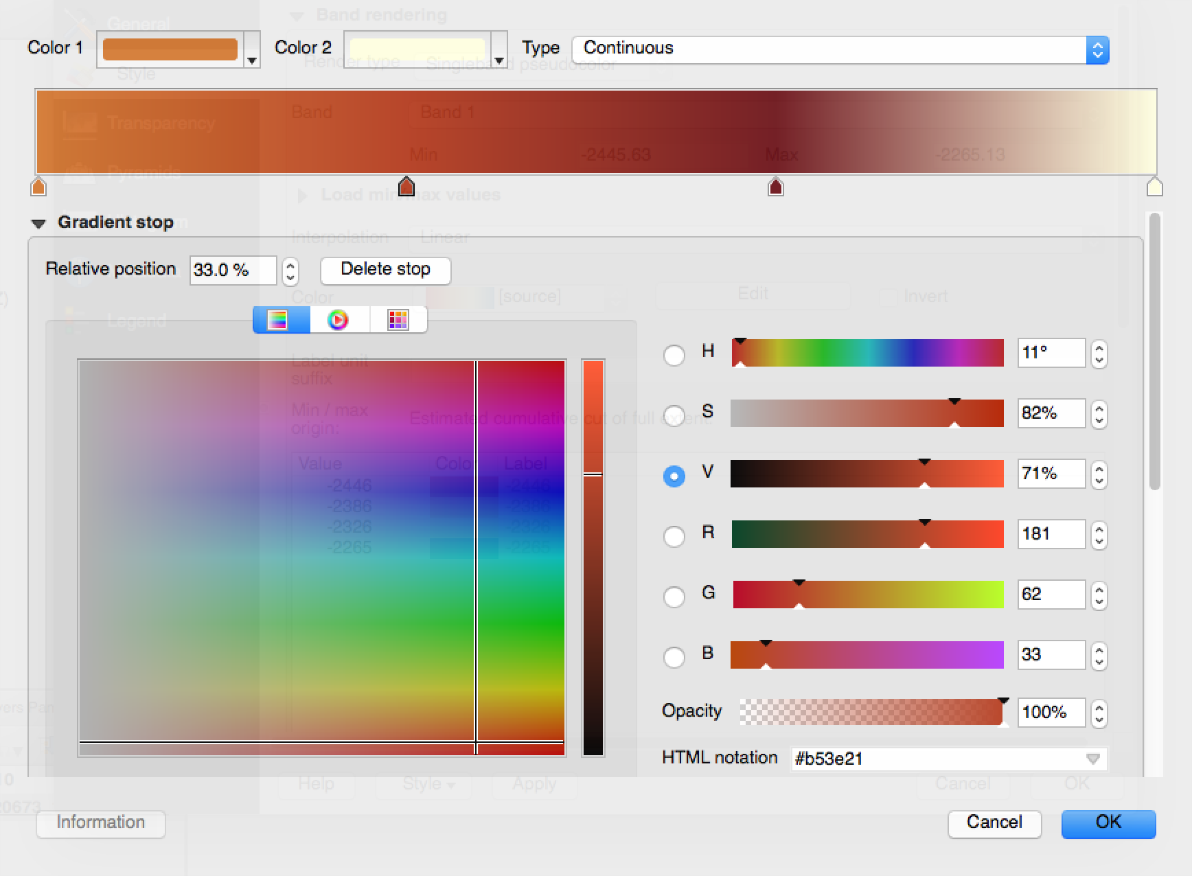 QGIS Custom Palette